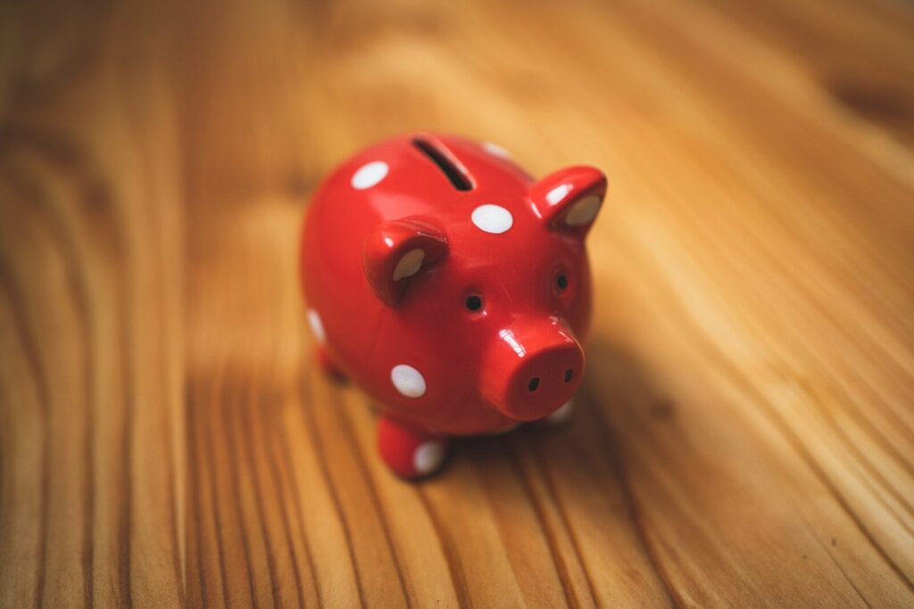 pink and black ceramic piggy bank, ETF capitalisant ou distribuant